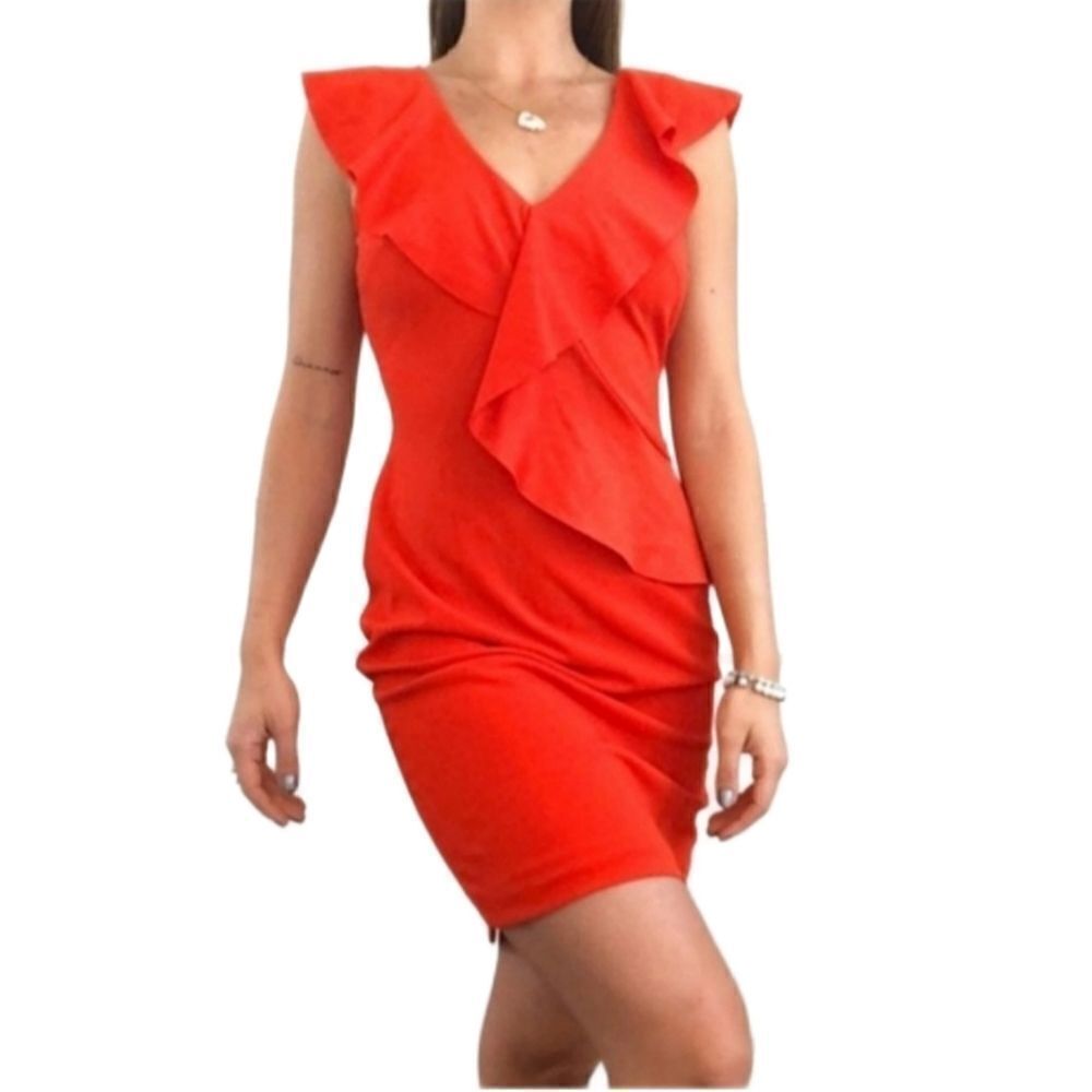 Alexia Admor Asymmetric Ruffle Sheath Dress
